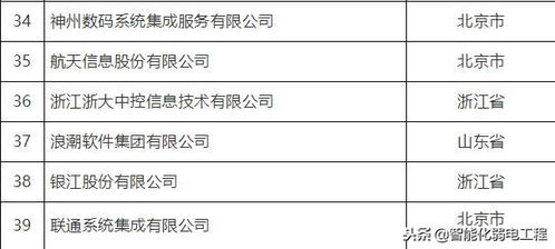 信息系統(tǒng)集成及服務(wù)大型一級企業(yè)概覽